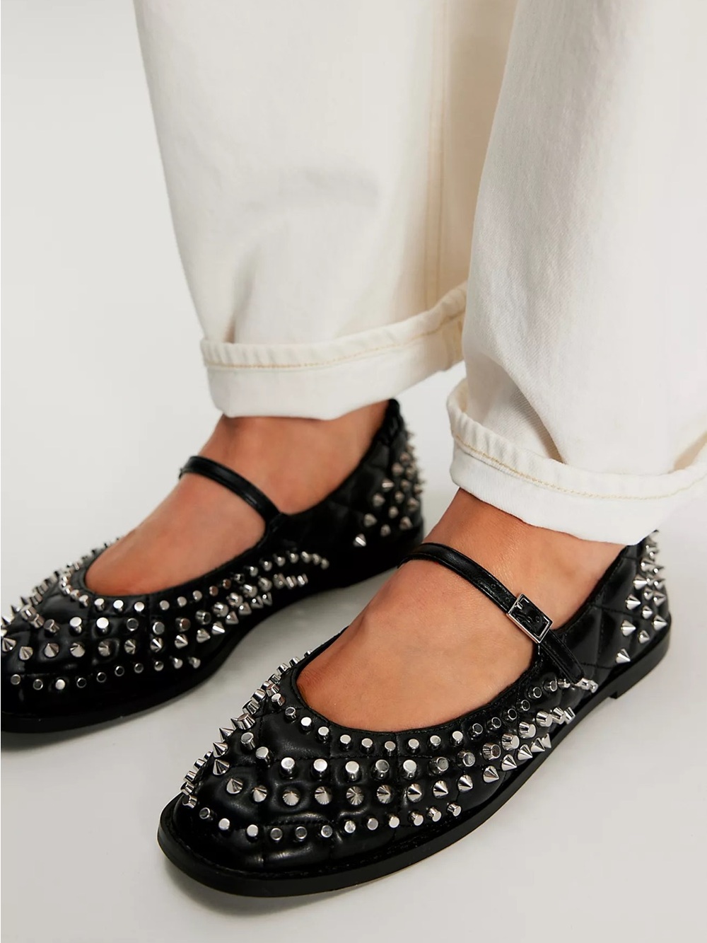 New Free People Mirrorball Studded Mary Janes